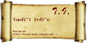 Topál Irén névjegykártya