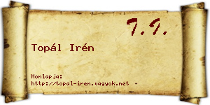 Topál Irén névjegykártya